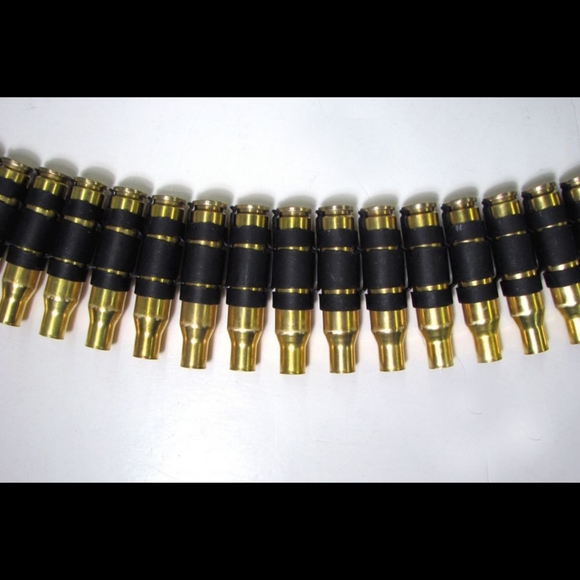 |Bullet Shells Belt| Spent Brass Shells Black Industrial Metal Links Punk Grunge - Picture 4 of 7